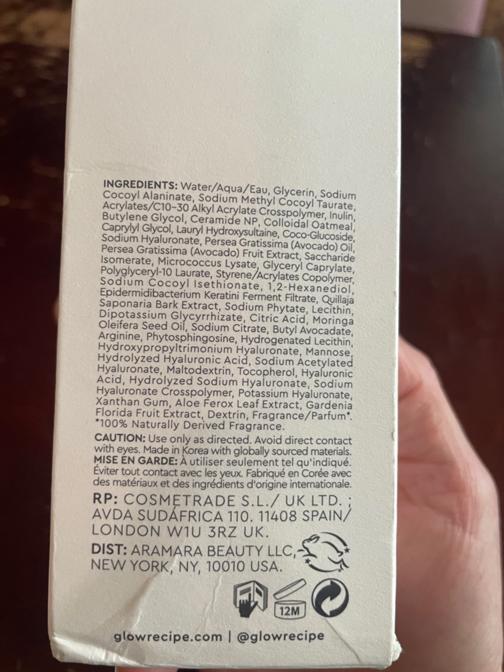 Glow Recipe Avocado Moisture Barrier Cleanser in White and Green Packaging - Picture 3 of 8